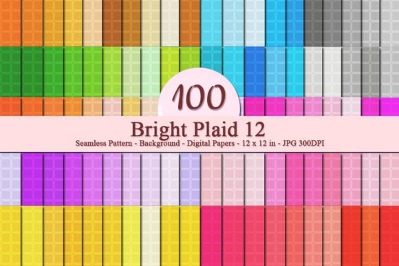 Bright Plaid 12 Seamless Pattern: A Versatile Digital Design for Creative Projects