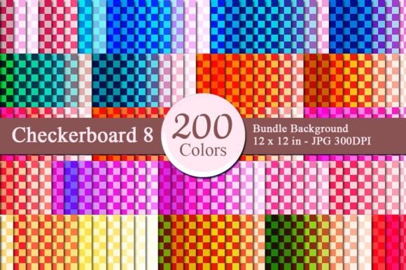 Checkerboard 8 Digital Papers for Modern Branding