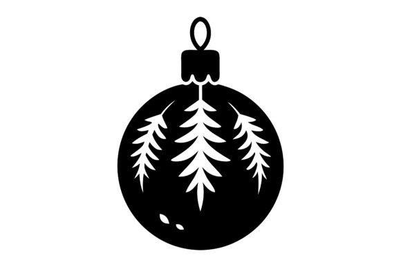 Christmas Ball with Tree Silhouette