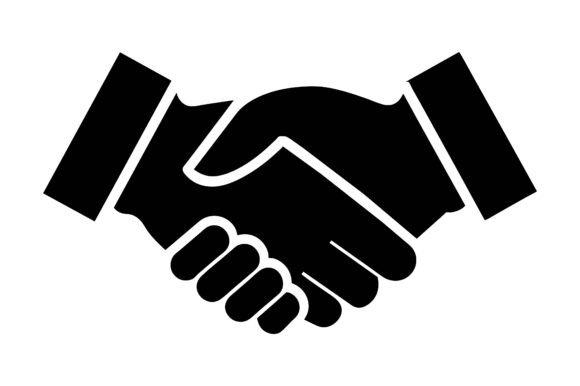 Handshake Icon Black Silhouette Vector
