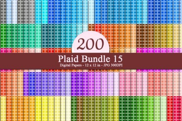 Plaid Bundle 15 Digital Papers for Creative Projects