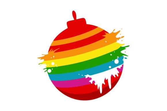 Rainbow Grunge Christmas Ball: A Unique Design Element for Creative Projects