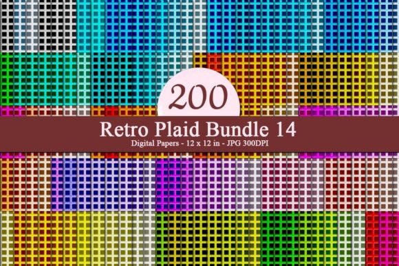 Retro Plaid Bundle 14 Digital Papers: A Creative Powerhouse